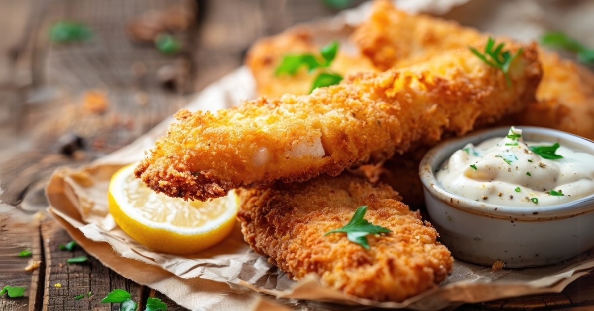delicious fish fingers in an air fryer