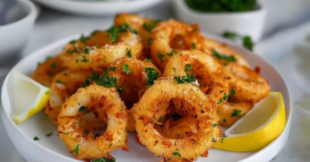 frozen calamari in an air fryer